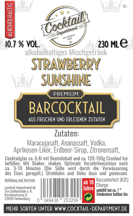 Strawberry Sunshine Cocktail